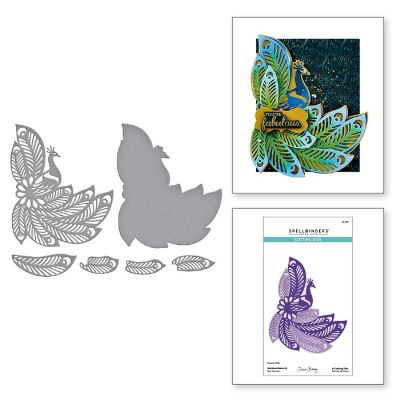 Spellbinders Etched Dies By Dawn Bibby-Glorious Peacock Image 3