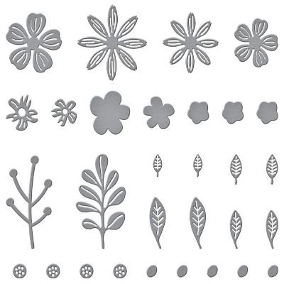 Spellbinders Etched Dies-Mini Blooms And Sprigs Image 1