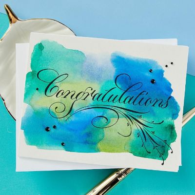 Spellbinders Press Plate By Paul Antonio-Copperplate Congratulations Image 3