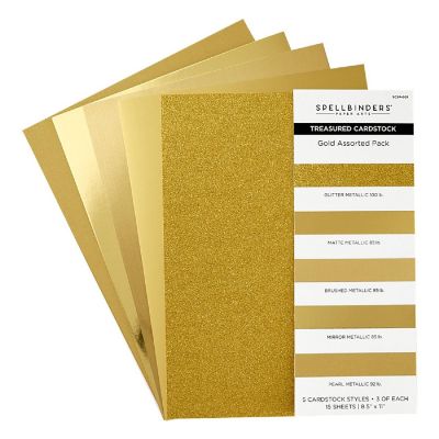 Spellbinders Treasured Cardstock 8.5"X11" 15/Pkg-Gold Image 1