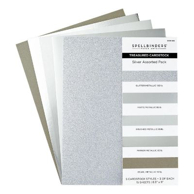 Spellbinders Treasured Cardstock 8.5"X11" 15/Pkg-Silver Image 1