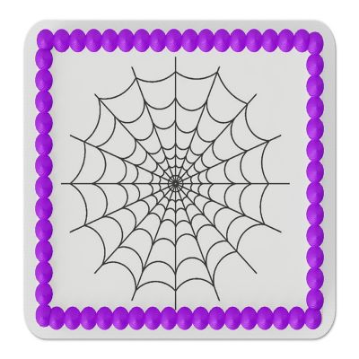 Spider Web Edible Cake Topper for Quarter Sheet Cake Image 1