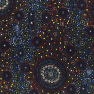 Spiritual Women Red Australian Aboriginal MS Textiles Cotton by the yard Image 1