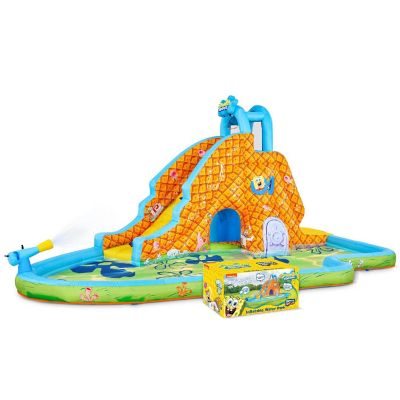 SpongeBob Slide &amp;#8216;N Spray Inflatable Water Slide with Climbing Wall, Splash Down Pool &amp; More Image 1