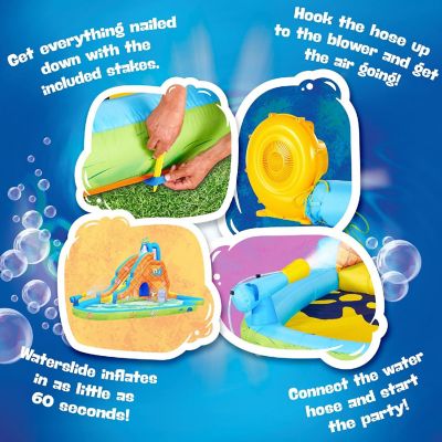 SpongeBob Slide &amp;#8216;N Spray Inflatable Water Slide with Climbing Wall, Splash Down Pool &amp; More Image 2