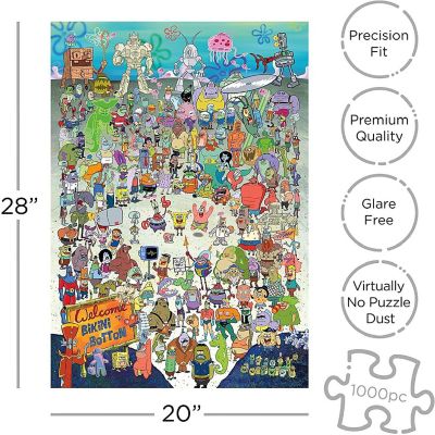 SpongeBob SquarePants Cast 1000 Piece Jigsaw Puzzle Image 1