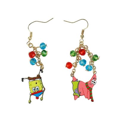 Spongebob Squarepants Character Christmas Lights Earrings Image 1