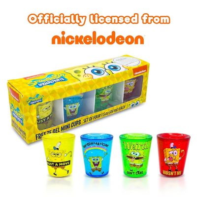 SpongeBob SquarePants Rainbow 1.5-Ounce Plastic Freeze Gel Mini Cups  Set of 4 Image 1