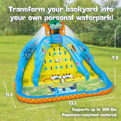SpongeBob Ultra Climber Inflatable Water Slide with Climbing Wall, Two Slides &amp; More! Image 1