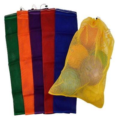 Sportime Heavy-Duty Mesh Storage Bag Set, 24 x 34 Inches, Assorted Colors, Set of 6 Image 1
