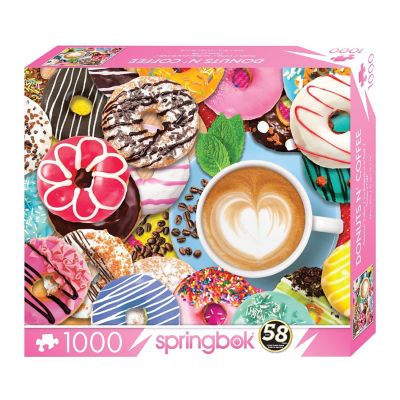 Springbok's 1000 Piece Jigsaw Puzzle Donuts N Coffee Image 1