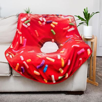 Sprinkle Donut Round Fleece Throw Blanket  60 Inches Image 2