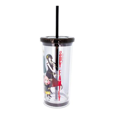 Spy X Family Trio Plastic Cold Cup With Lid and Straw  Holds 20 Ounces Image 1