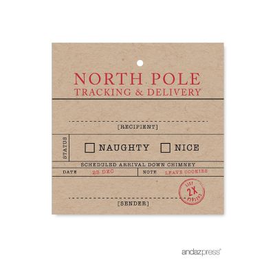 SQUARE NORTH POLE TRACKING CHRISTMAS TAG Image 1