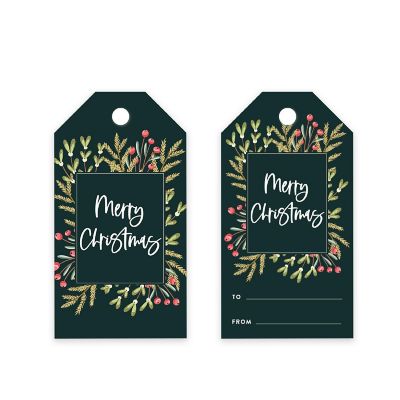 Square Wreath Christmas To/From Gift Tag Image 3