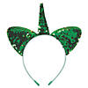 St. Patrick&#8217;s Day Reversible Sequin Unicorn Headbands - 12 Pc. Image 1