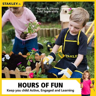 Stanley Jr. 4-Piece Garden Hand Tool Set  Spade  Trowel  Rake  Tool Bag Image 2