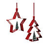 Star And Tree Cookie Cutter Ornament (Set Of 6) 4"H, 4.75"H Metal Image 1