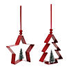 Star And Tree Cookie Cutter Ornament (Set Of 6) 4"H, 4.75"H Metal Image 1