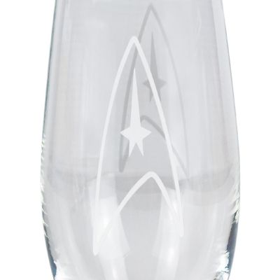 Star Trek Stemless Wine Glass Decorative Etched Command Emblem  Holds 20 Ounces Image 1