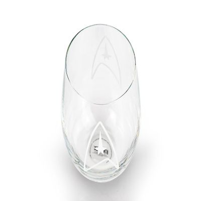 Star Trek Stemless Wine Glass Decorative Etched Command Emblem  Holds 20 Ounces Image 2