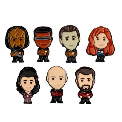 Star Trek The Next Generation Chibi Characters 7 Piece Pin Badge Set Image 1