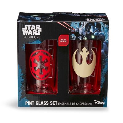 Star Wars 16oz Pint Glasses - Rebel & Empire Symbols - 2 Set Image 2