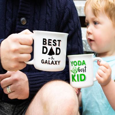 Star Wars "Best Dad" Darth Vader & "Yoda Best Kid" Ceramic Camper Mug  Set of 2 Image 1