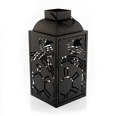 Star Wars Black Stamped Lantern  Empire Imperial Symbol  14 Inches Tall Image 1