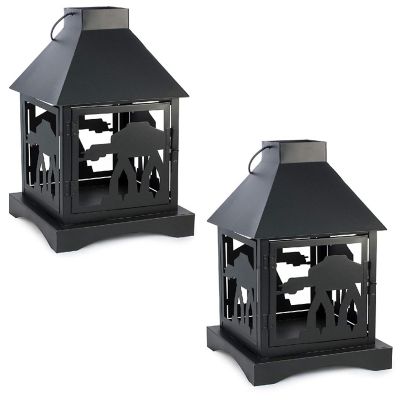 Star Wars Black Stamped Lantern  Imperial AT-AT  12 Inches  Set of 2 Image 1