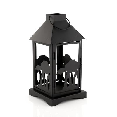 Star Wars Black Stamped Lantern  Imperial AT-AT Walker  14 Inches Tall Image 1