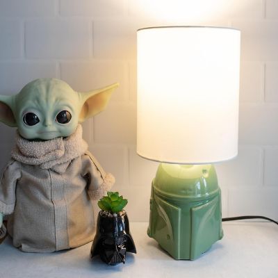 Star Wars Boba Fett Helmet Table Lamp  14 Inches Tall Image 1