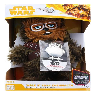 Star Wars Chewbacca Walk n Roar Plush and Porg Pin  12 inches Image 1