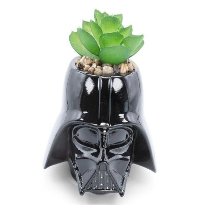 Star Wars Darth Vader 3-Inch Ceramic Mini Planter with Artificial Succulent Image 1