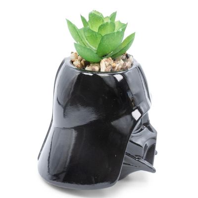 Star Wars Darth Vader 3-Inch Ceramic Mini Planter with Artificial Succulent Image 1