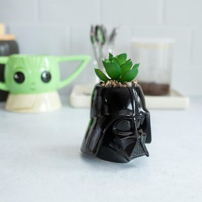 Star Wars Darth Vader 3-Inch Ceramic Mini Planter with Artificial Succulent Image 2
