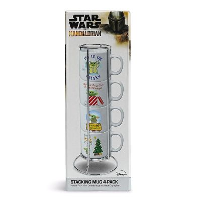 Star Wars Grogu Holiday Cuteness 4-Piece 10oz Stackable Ceramic Mug Set Image 1