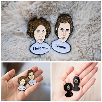 Star Wars Han Solo & Princess Leia Collector Pins  I Love You, I Know Pin Set Image 2