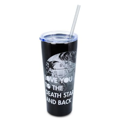 Star Wars "Love You to the Death Star" Stainless Steel Tumbler  Holds 22 Ounces Image 1