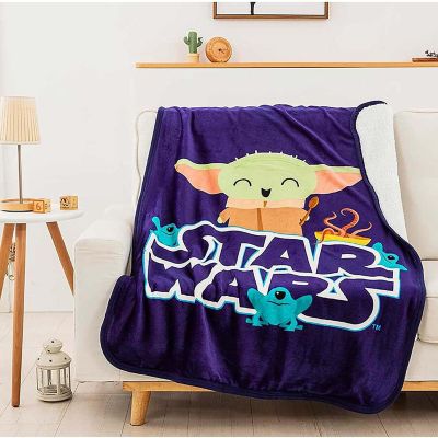 Star Wars The Child Snack Is Way 40 x 50 Inch Silk Touch Sherpa Throw Blanket Image 1