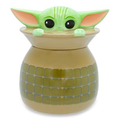 Star Wars: The Mandalorian Grogu Ceramic Cookie Jar Container  6 Inches Tall Image 1