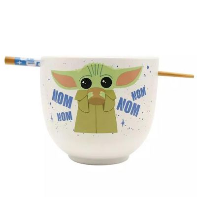 Star Wars: The Mandalorian Grogu &quot;Nom Nom&quot; 20-Ounce Ramen Bowl With Chopsticks Image 2