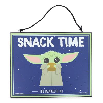 Star Wars: The Mandalorian Grogu "Snack Time" Reversible Hanging Sign Wall Art Image 1