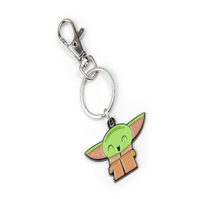 Star Wars: The Mandalorian, The Child "Baby Yoda" Happy Enamel Keychain Image 1