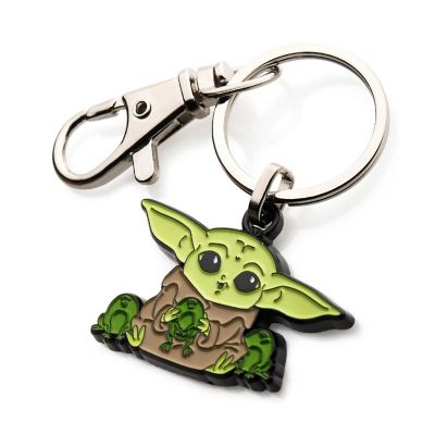 Star Wars The Mandalorian The Child Eating Space Frogs Enamel Keychain Image 1
