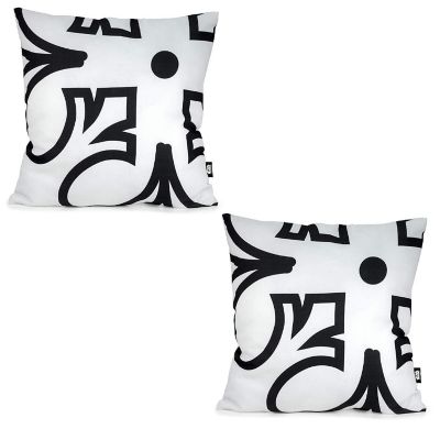 Star Wars White Throw Pillow  Black Rebel Insignia  25 x 25 Inches  Set of 2 Image 1