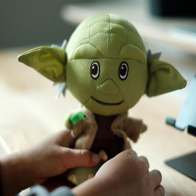 Star Wars Yoda Stylized Plush Character And Enamel Pin  Measures 7 Inches Tall Image 2