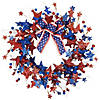 Stars and Stripes Glittered Patriotic Artificial Twig Wreath - 24" Image 1