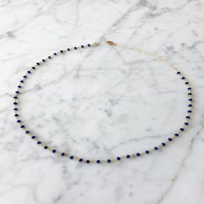 Station Necklace Sapphire Chain Image 1
