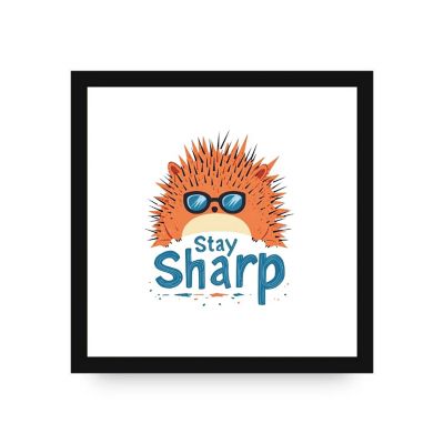 Stay Sharp Framed Canvas by Dancing Littles Jungle - Size 16x24 Inch Image 1
